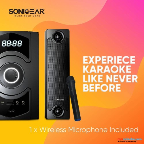 SONICGEAR EVO 9 BTMI BLUETOOTH MULTIMEDIA SPEAKER WITH WIRELESS MICROPHONE | FM RADIO (1Y)